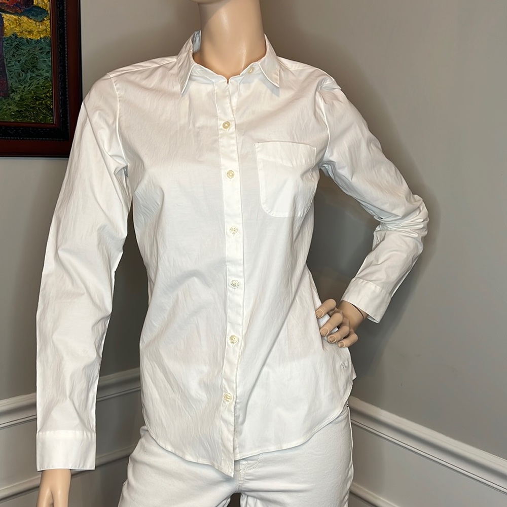 Eddie Bauer white long sleeve blouse